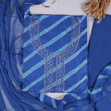 Bright Royal Blue Leheriya Cotton Suit Set