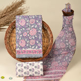 Steel Grey Pure Kota Doria Dupatta Unstitched Suit Set