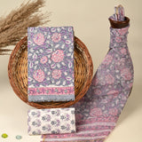 Steel Grey Pure Kota Doria Dupatta Unstitched Suit Set