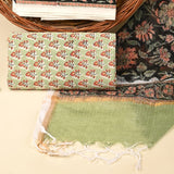 Jet Black Pure Kota Doria Dupatta Unstitched Suit Set