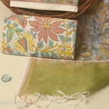 Pastel Green Pure Kota Doria Dupatta Unstitched Suit Set