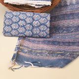 Soothing Blue Pure Kota Doria Dupatta Unstitched Suit Set