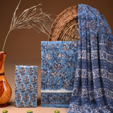 Indy Blue Pure Chiffon Dupatta Unstitched Suit Set