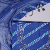 Bright Royal Blue Leheriya Cotton Suit Set