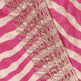 Dazzling Pink Muslin Leheriya Unstitched Suit Set