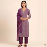 Dazzling Movv Muslin Leheriya Unstitched Suit Set