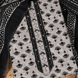 Abalone Grey Bagru Print Cotton Unstitched Salwar Suit