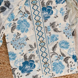 Admirable Blue Cotton Unstitched Salwar Suit