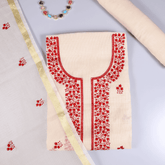 Kota Doriya Embroidery Unstitched Suit Set