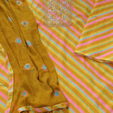 Multi Leheriya Cotton Unstitched Suit Set