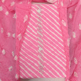 Baby Pink Leheriya Cotton Unstitched Suit Set