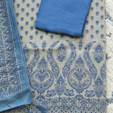 Bagru Buttin Tissue Silk Unstitched Suit Set