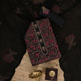 Black Ajrakh Print Cotton Unstitched Salwar Suit
