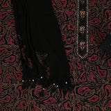 Black Ajrakh Print Cotton Unstitched Salwar Suit