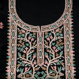 Black Embroidered Cotton Unstitched Suit Set