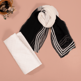 Black Floral Cotton Unstitched Suit Set