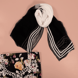 Black Floral Cotton Unstitched Suit Set