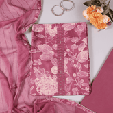 Blooming Pink Floral Cotton Unstitched Suit Set