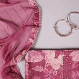 Blooming Pink Floral Cotton Unstitched Suit Set