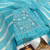 Bright Sky Cotton Unstitched Suit Set