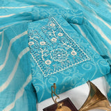 Bright Sky Cotton Unstitched Suit Set