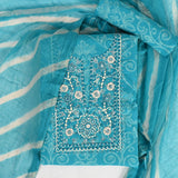 Bright Sky Cotton Unstitched Suit Set