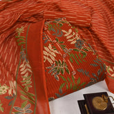 Burtnt Orange Quilting Cotton Unstitched Suit Set