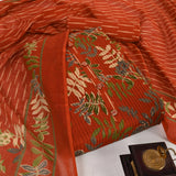 Burtnt Orange Quilting Cotton Unstitched Suit Set