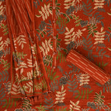 Burtnt Orange Quilting Cotton Unstitched Suit Set