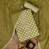 Cactus Green Polka Dota Muslin Unstitched Salwar Suit