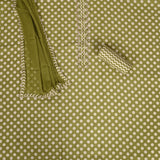 Cactus Green Polka Dota Muslin Unstitched Salwar Suit