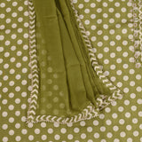 Cactus Green Polka Dota Muslin Unstitched Salwar Suit
