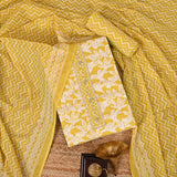 Cadmium Yellow Cotton Unstitched Salwar Suit