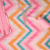 Carnation Pink Silkt Unstitched Salwar Suit