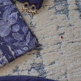 Charcola Grey Digital Print Cotton Unstitched Suit Set