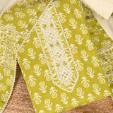 Charm Green Cotton Unstitched Suit Set