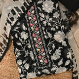 Charming Black Organza Unstitched Suit Set