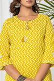 Citrine Yellow Leheriya Cotton Suit Set