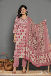 Cobalt Grey Cotton Suit Set