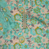 Colabia Blue Cotton Unstitched Suit Set