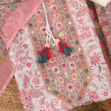 Cool Cream Kalamkari Linen Unstitched Suit Set