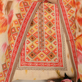 Cream Muslin Silk Unstitched Suit Set