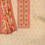 Cream Muslin Silk Unstitched Suit Set