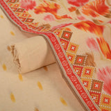 Cream Muslin Silk Unstitched Suit Set