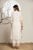 Cream Shiffli Cotton Suit Set