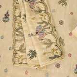 Cuty-Pie Ivory Tissue Unstitched Suit Set