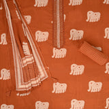 Alloy Orange Cotton Unstitched Suit Set