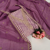 Dazzling Movv Muslin Leheriya Unstitched Suit Set