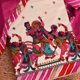DholaMaru Embroidery Cotton Unstitched Salwar Suit