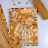 Dijon Mustard Cotton Unstitched Suit Set